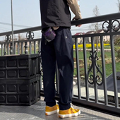 男宽松直筒裤 秋冬季 登山运动裤 户外三角标休闲裤 加厚加绒裤 子