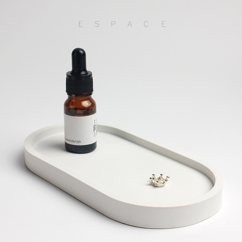 北欧水泥工业风玄关桌面置物托盘