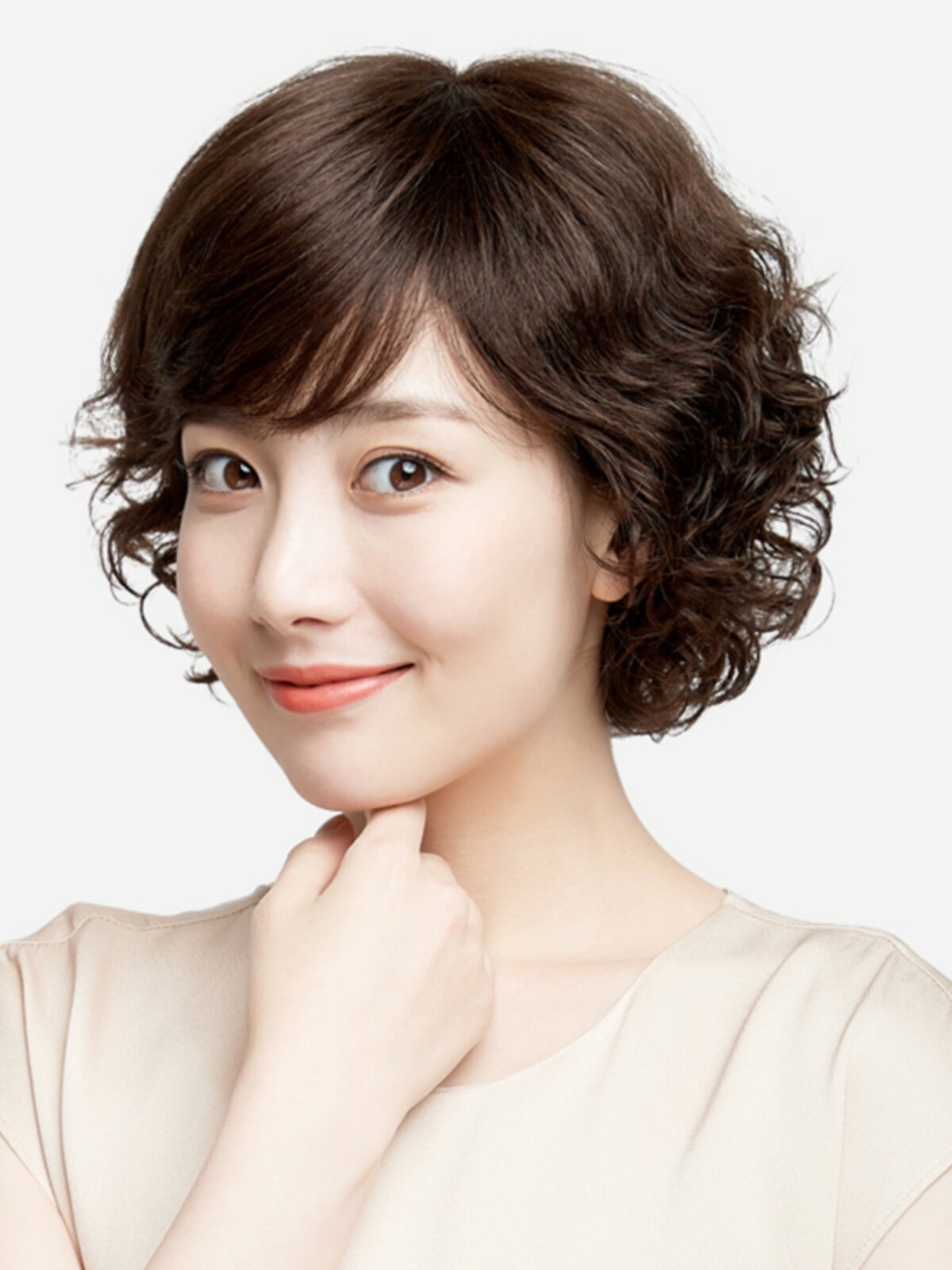 厂假发女士短卷发假发套真人发丝时尚妈妈中老年自然蓬松全头套促