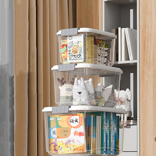 透明收纳箱家用车用衣服玩具零食后备整理箱储物箱子塑料筐收纳盒