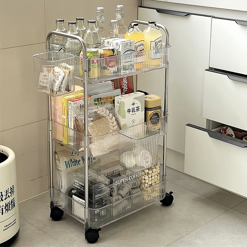 亚克力零食小推车置物架落地移动浴室卫生间收纳盒多层化妆品柜子,住宅家具,移动边几/推车,淘宝优惠券,粉丝福利购,淘宝优惠卷