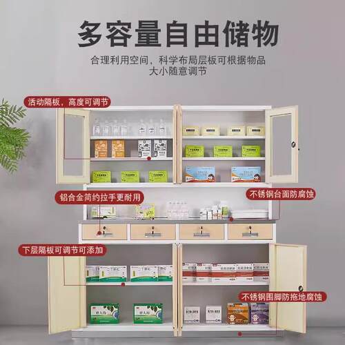 西医YZS1075院药柜纹转印处置台药店药房诊所操作台木配药柜门诊