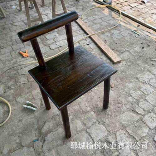 老榆木桌子实木古怀复桌旧茶商用餐桌合椅组麻将桌280原木餐桌