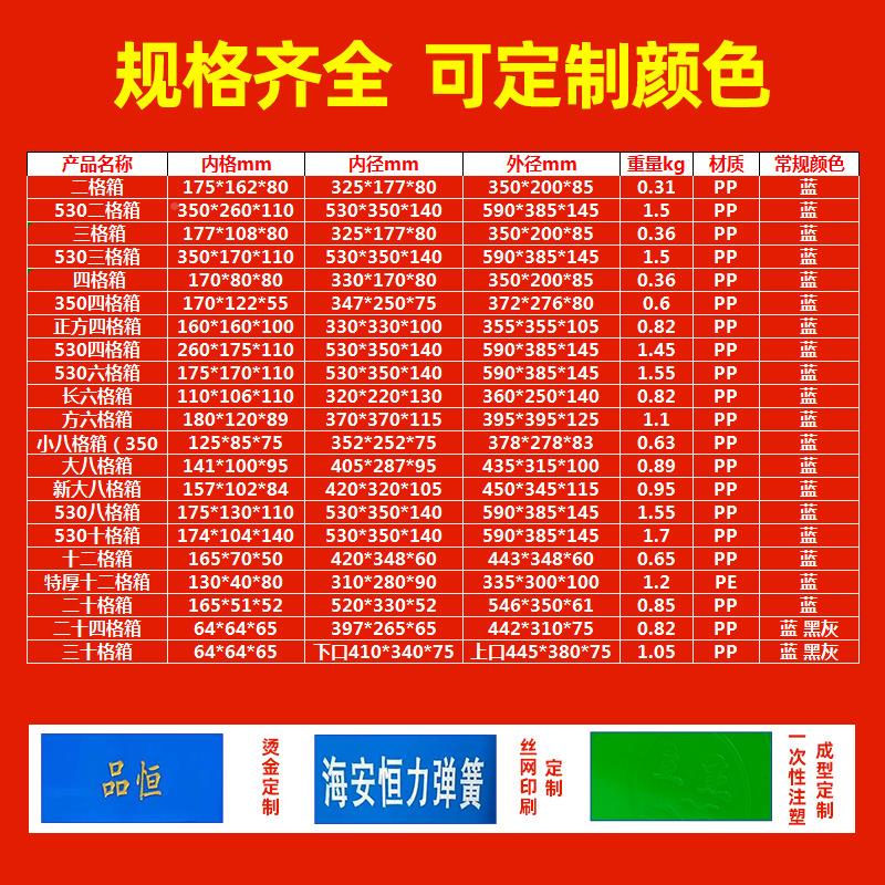 塑料周分格箱金配MMB件收纳转格子箱分隔式螺丝五物料元件盒大号
