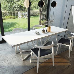 业简约现代欧办公桌长桌256工风实会议桌洽谈餐桌l木oft设计师家