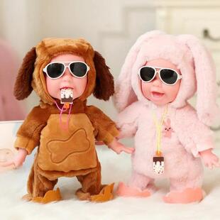 儿童电动毛绒吃奶瓶洋娃娃会唱歌跳舞 走路说话学舌女孩120首歌