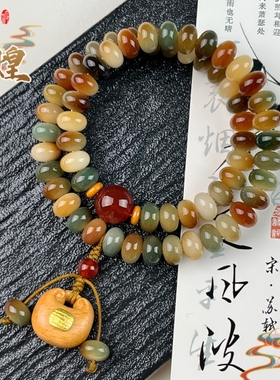 佛珠手串女高级感敦煌飞天菩提根手持算盘珠招财双圈盘玩佛珠