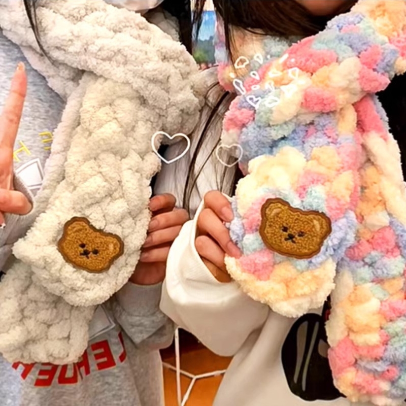 针织手工diy材料包围巾超粗猫尾巴毛线手指围脖手工编织围巾