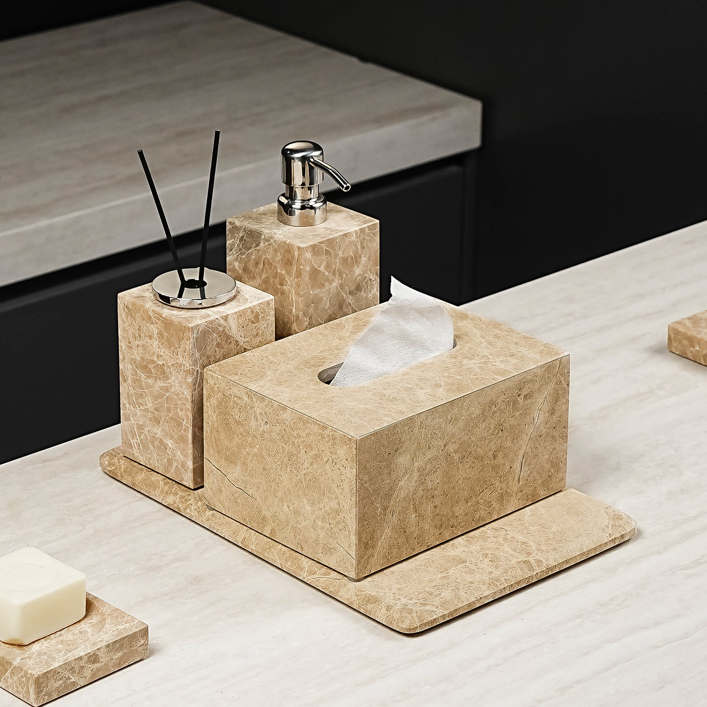 复古大理石乳液器家用卫生间洗手液酒店沐浴露洗发水分装按压空瓶