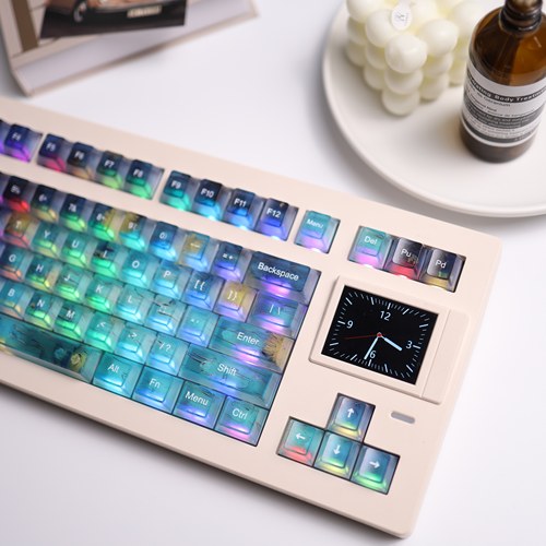 罗纳河畔的星夜键帽 五面热升华pbt 雾透pc