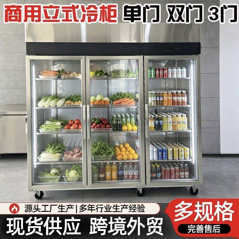 风冷门双门三门冰箱商用大容量开门门立式冰柜冷藏保鲜展示柜