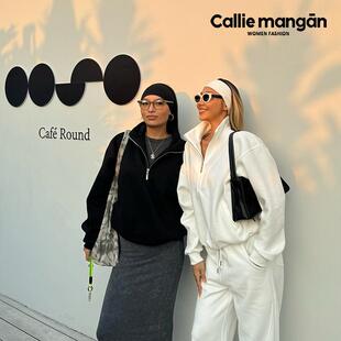 Callie mangan/凯丽梅根白色卫衣春秋运动休闲宽松简约套头秋季女
