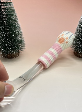 高硼硅玻璃摆件创意实心粉色猫爪套全新设计系列2.5cm19cm长
