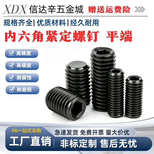 TAY01 TAY02-M2M2.5M3M4M5M6M8M10M12M16-L2~70内六角紧螺钉 平端