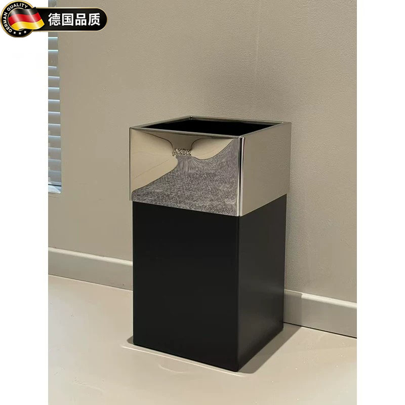 德国金属垃圾桶家用不锈钢卫生桶