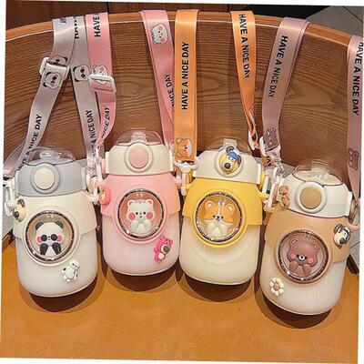 Cute Kids Water Bottle with Straw for Girls Various Modes of