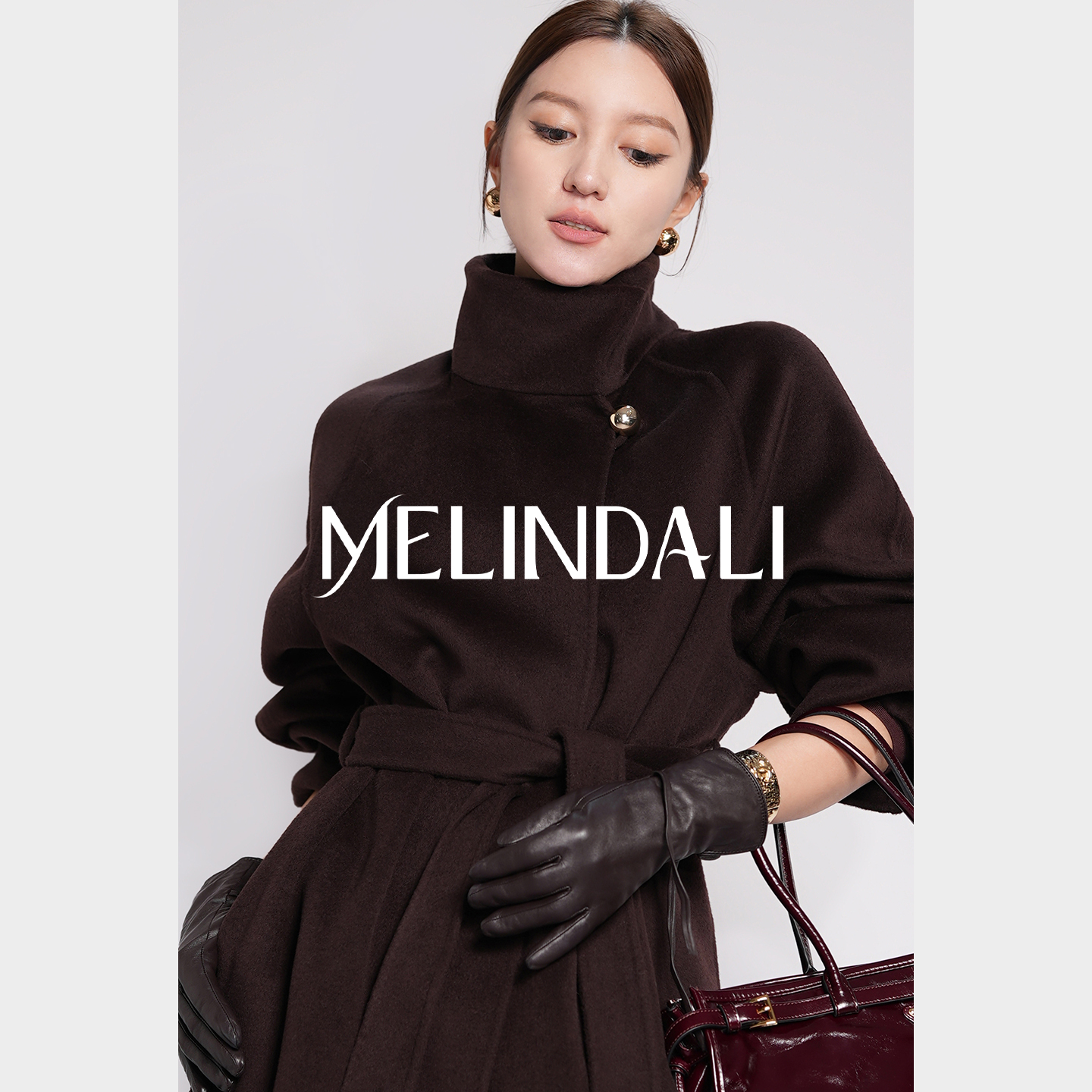 MELINDA LI【可可大衣】私服绵羊毛桑蚕丝山羊绒长款双面呢大衣