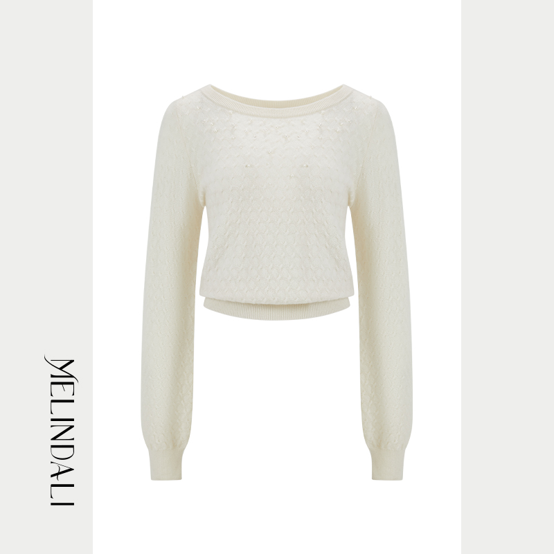 MELINDA LI【听海】小香风肌理感100羊毛套头毛衣不对称流苏半裙