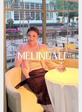MELINDA LI【彩宝山茶】小香风珠片花纱千金贵气感针织背心开衫