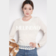 山茶白 浪漫法式 MELINDA 手工钩花显瘦羊毛针织衫 白色毛衣