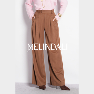MELINDA LI【秀场日常】梦颖私服通勤绵羊毛单面呢分割线阔腿裤