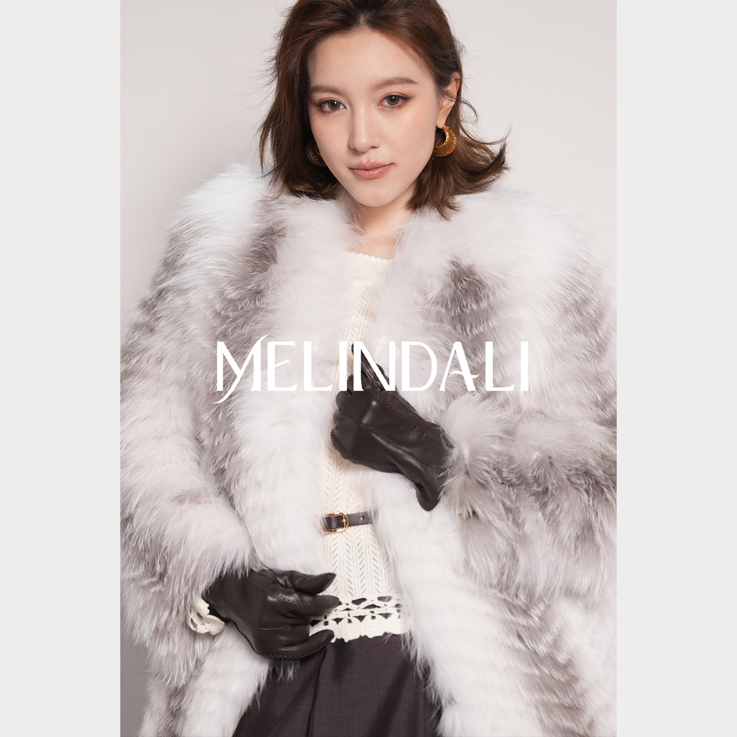 MELINDA LI【冰山美人】黑标芬兰sagafurs十字狐狸毛本色宾霸皮草