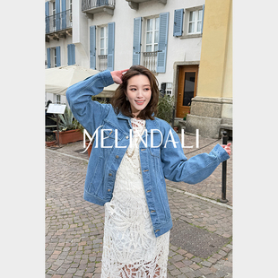 MELINDA LI【科莫丹宁】私服水洗新疆棉宽松落肩廓形牛仔夹克外套
