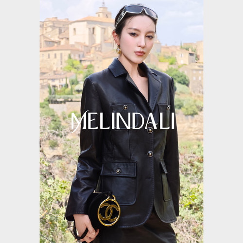 MELINDA LI【黑金奥德赛】黑标英国进口革乐美羊皮真皮宾霸里皮衣