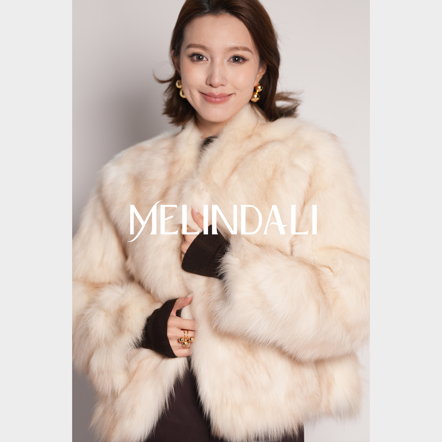 MELINDA LI【千金狐】黑标芬兰sagafurs白狐腹毛染色狐狸毛皮草