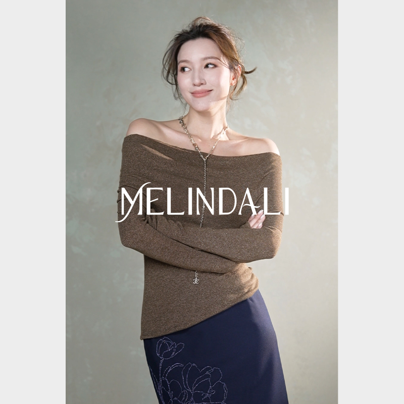 一字肩针织衫MELINDALI