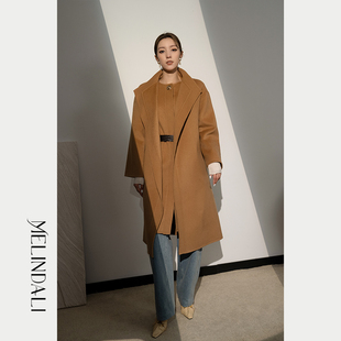 Melinda Li 【比弗利山庄】静奢羊绒羊毛双面呢中长款大衣马甲