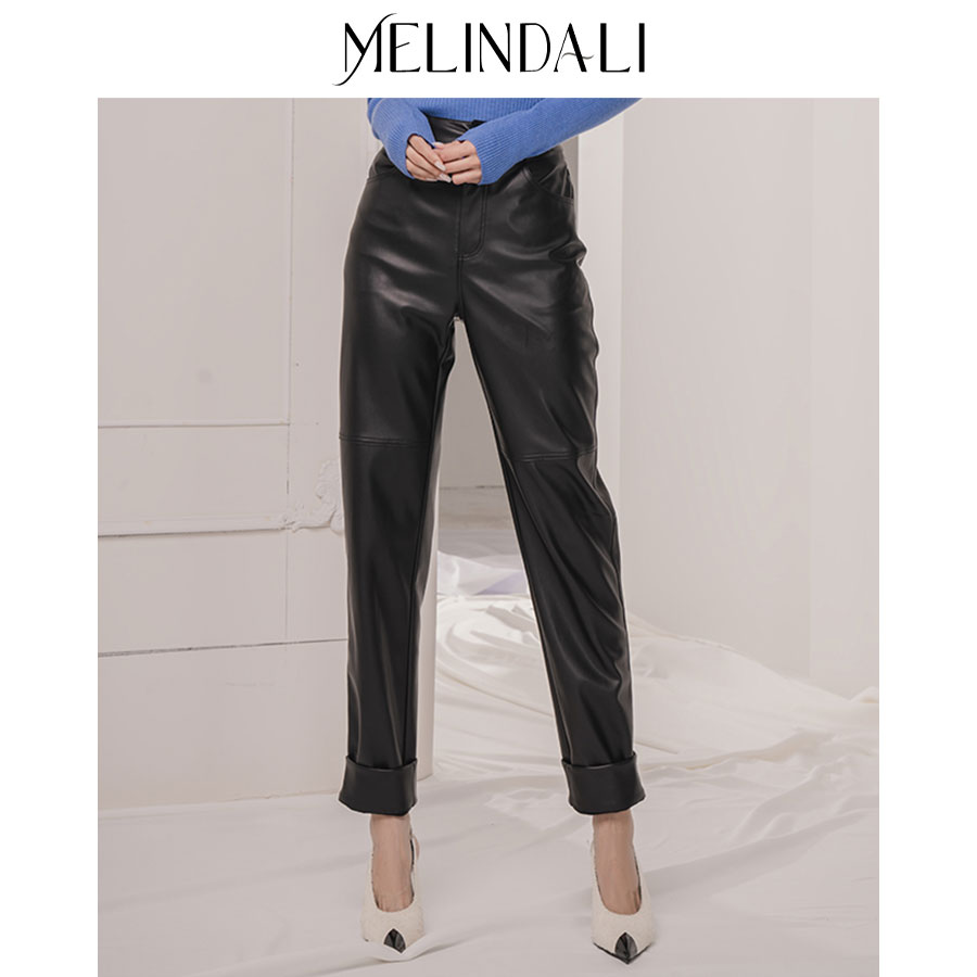 23年长裤环保皮显瘦炸街