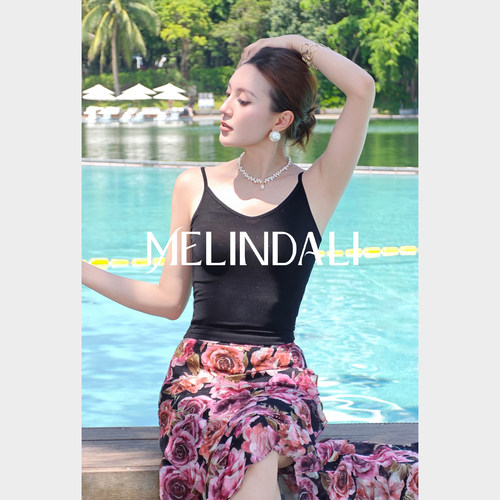 MELINDA LI【醋酸小打底】细闪弹力醋酸珠光感细肩带内搭吊带打底