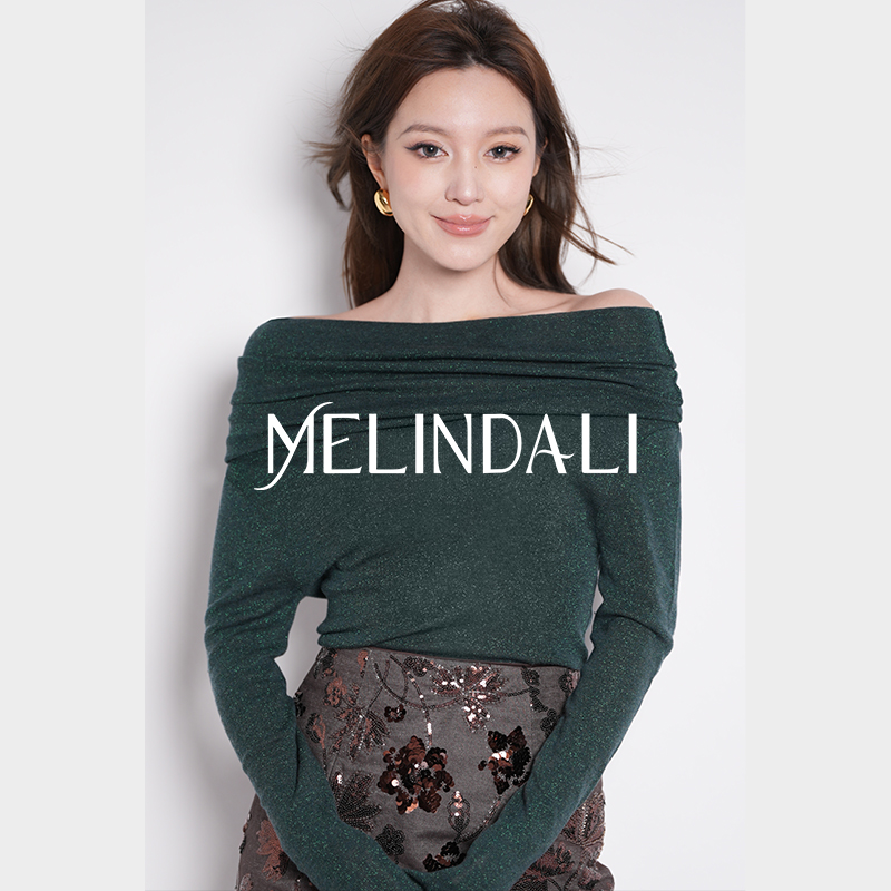 一字肩针织衫MELINDALI