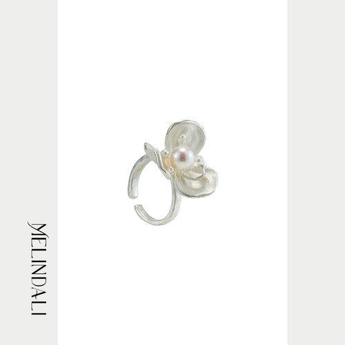 MELINDA LIMelindaLi纯手工99足银开扣戒指设计法式一朵花