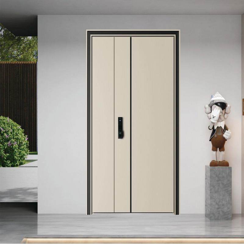 足甲级一门到顶防盗门进户门奶油风工程门安全门时尚单开门