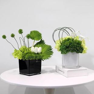 现代简约软装仿真花艺摆件样板房客厅电视柜茶几售楼处洽谈桌摆件