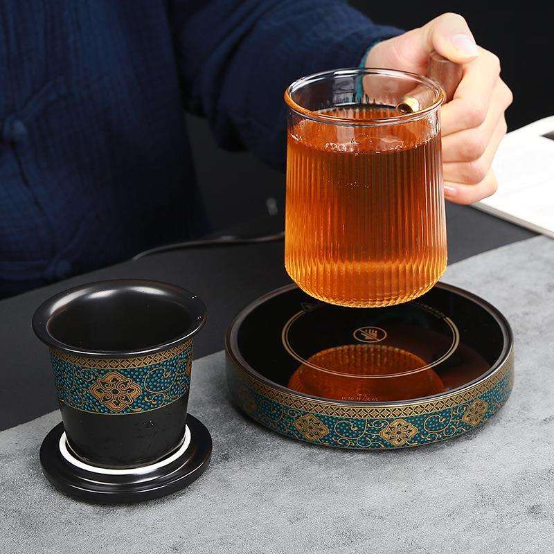 陶瓷茶杯日式茶水分离玻璃马克杯办公室家用泡茶杯保温恒温器套装