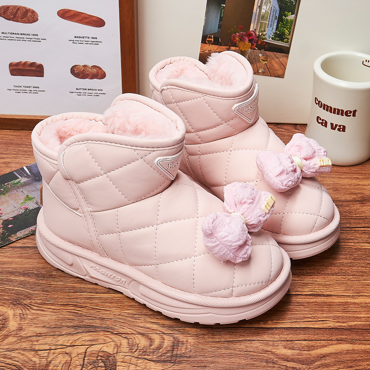 女童雪地靴粉色2025新款冬季