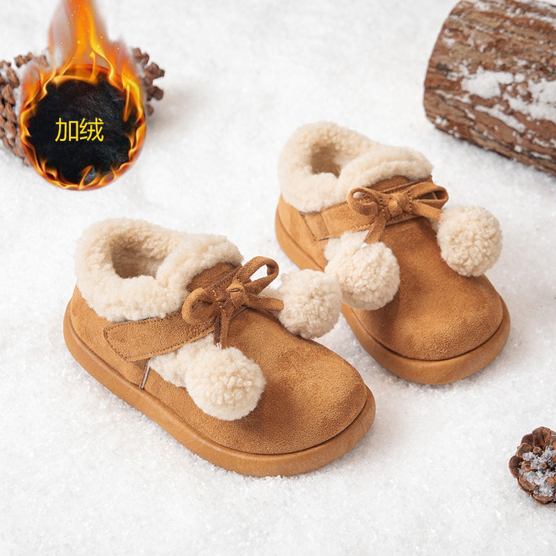 儿童雪地靴2025冬季新款女童公主棉鞋小童豆豆鞋加绒保暖毛毛鞋潮,童鞋/婴儿鞋/亲子鞋,棉鞋,淘宝优惠券,粉丝福利购,淘宝优惠卷