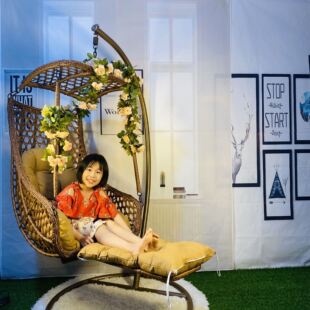 小船儿家具吊篮藤椅别墅酒店装饰吊椅秋千户外庭院摇篮椅室内鸟巢