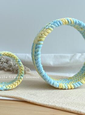 【夏日梦-绿松蓝】小鸟圈圈秋千吊环鸟窝｜原创手工秋千 质感新色