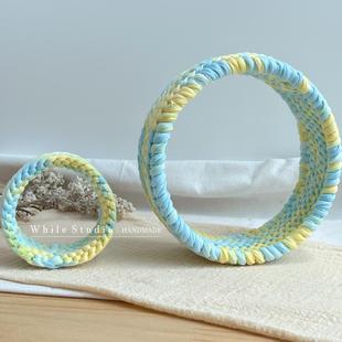 小鸟圈圈秋千吊环鸟窝｜原创手工秋千 绿松蓝 质感新色 夏日梦