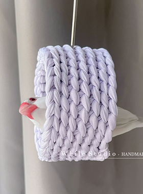 夏日【薰衣草】小鸟圈圈秋千鹦鹉吊环鸟窝｜原创手工编织小鸟秋千