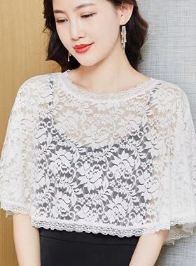 衫佩姿夏季蕾丝边中国风女性披肩