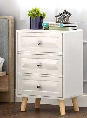 Rack Drawers Nightstands Side-Cabinet-Storage Bedroom White