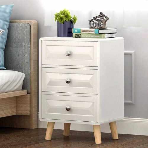 Rack Drawers Nightstands Side-Cabinet-Storage Bedroom White