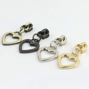 10Pcs 5# Heart Shape Zippers Pull Heads for Nylon Zips