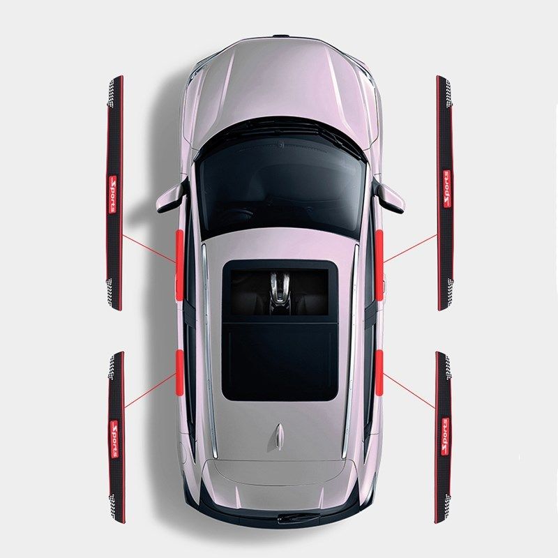 4pcs universal car door sill protector black rubber strips a