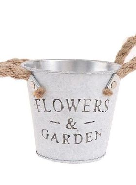1PC Metal Buckets Planters Flower Decorative Vases